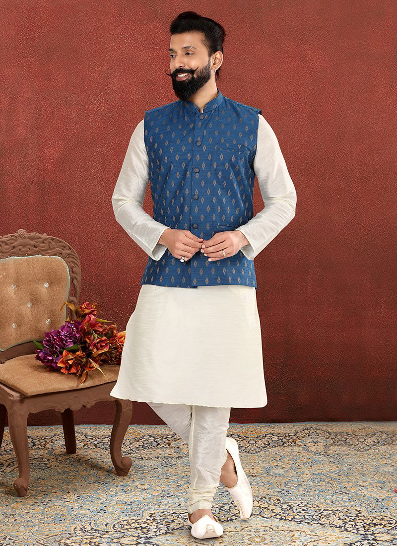 Mens party wear 2025 kurta pajama with jacket